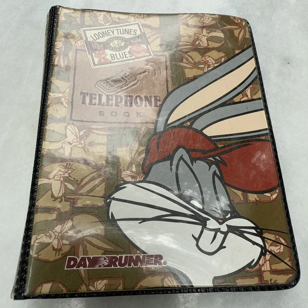 Stationary 90s Looney Tunes Bugs Bunny Telephone Address Book Day Runner Vintage